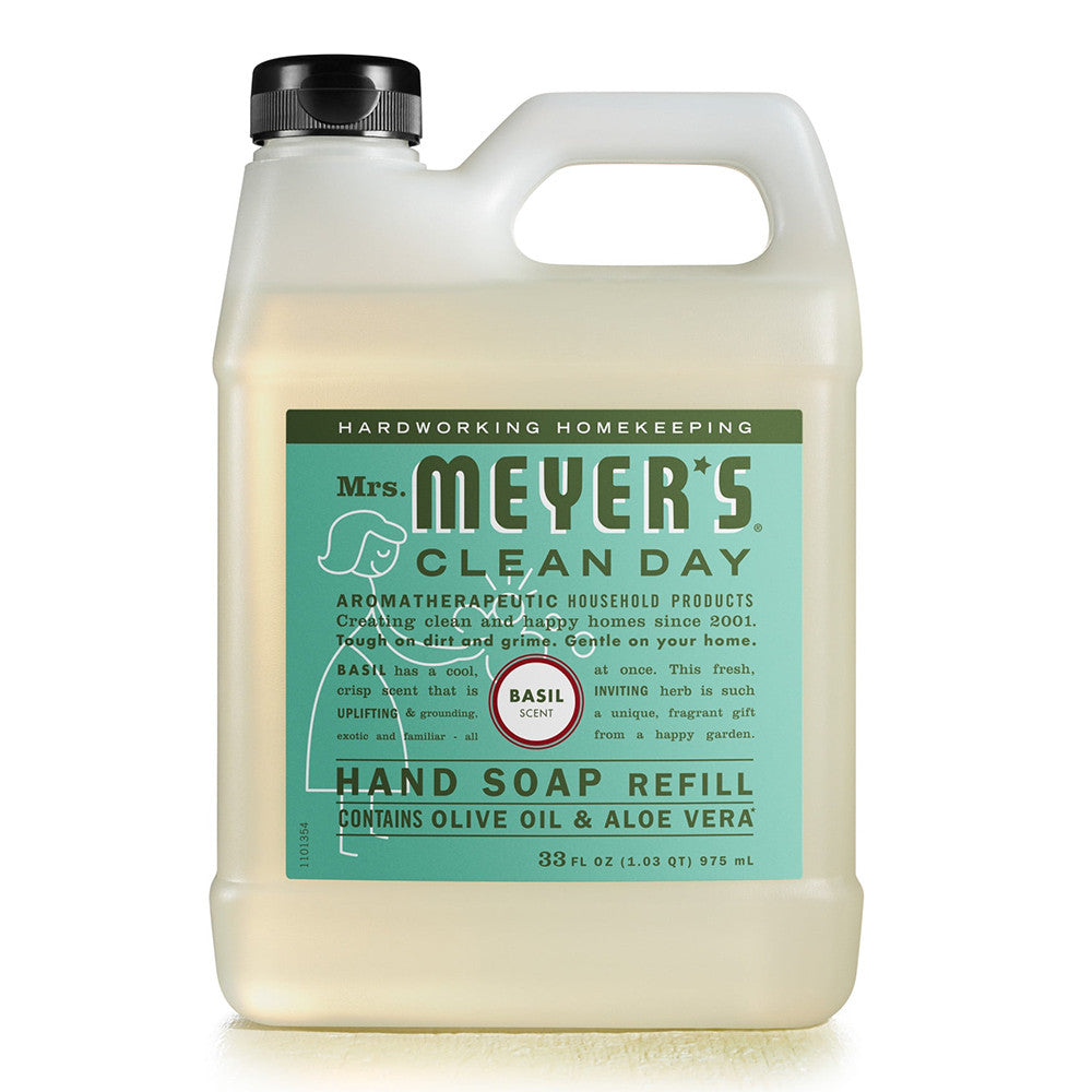 Mrs. Meyers Clean Day Liquid Hand Soap Refill, Basil - 33 Oz